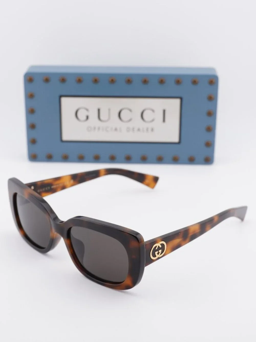 Gucci GG1979SK 002 Rectangle Sunglasses - Havana/Grey